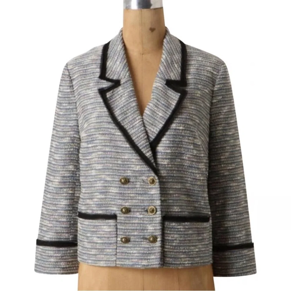 Anthropologie Coquille Today’s Special Double Breasted Blazer Size 12 - Picture 15 of 16